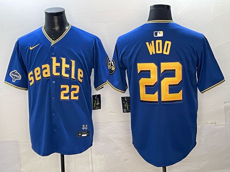 Men 2026 Seattle Mariners #22 Woo Blue City Edition Nike MLB Jersey 03